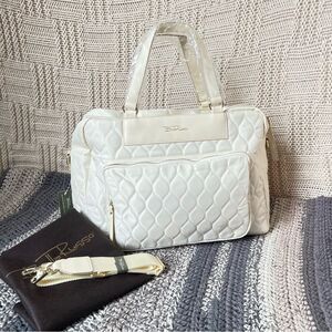 Bella Russo New Weekender Travel Duffle Bag Ivory With Duster Bag